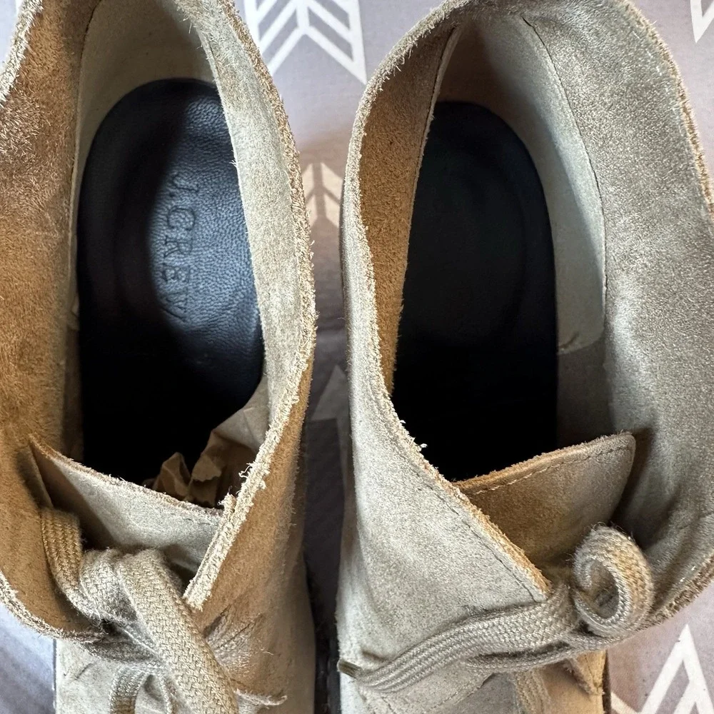 J. Crew Women's‎ Suede Leather McAllister Wedge Boots Sz 7 Sand Lace Up EUC $199